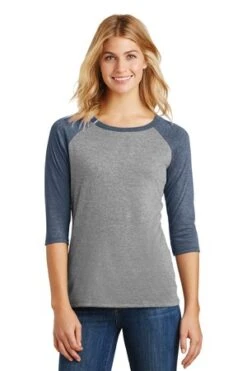 District Ladies' Perfect Tri 3/4-Sleeve Raglan -Jiffyshirts Sales Store 010bbc40f6955b