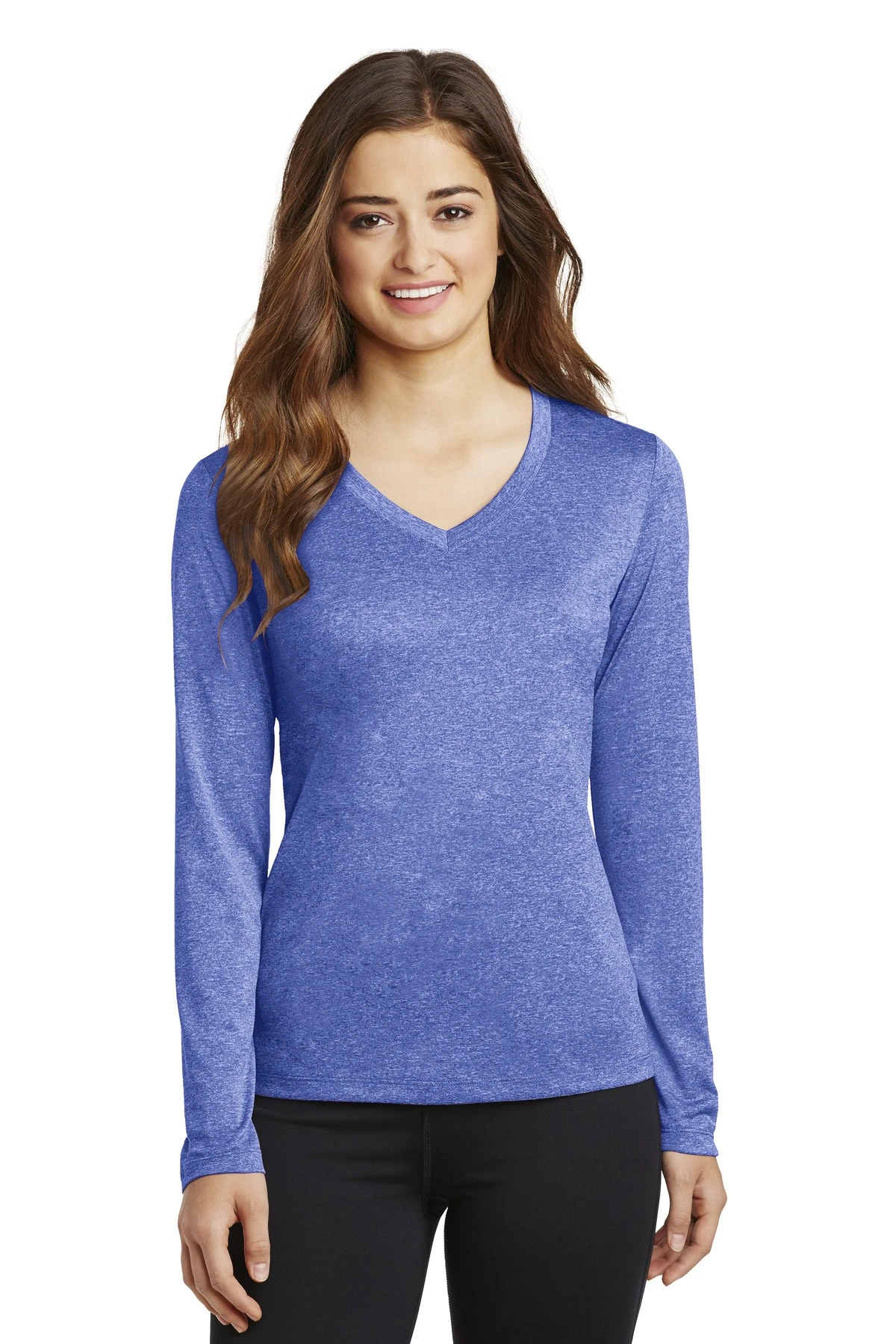 Ladies Long Sleeve Heather Contender V-Neck Tee 3 Ladies Long Sleeve Heather Contender V-Neck Tee