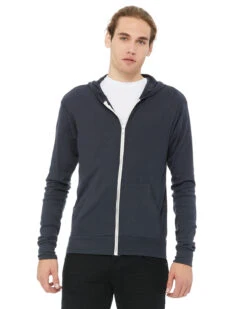 Unisex Triblend Full-Zip Lightweight Hoodie -Jiffyshirts Sales Store 01da3a3d73777a