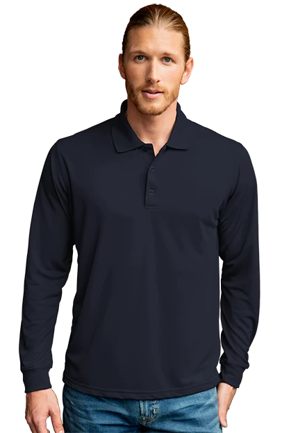 Omega Long Sleeve Solid Mesh Tech Polo 10 Omega Long Sleeve Solid Mesh Tech Polo - Image 8