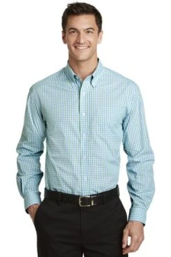 Long Sleeve Gingham Easy Care Shirt -Jiffyshirts Sales Store 03b3c2c44f0dd1