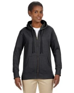 Ladies' 7 Oz. Organic/Recycled Heathered Fleece Full-Zip Hood