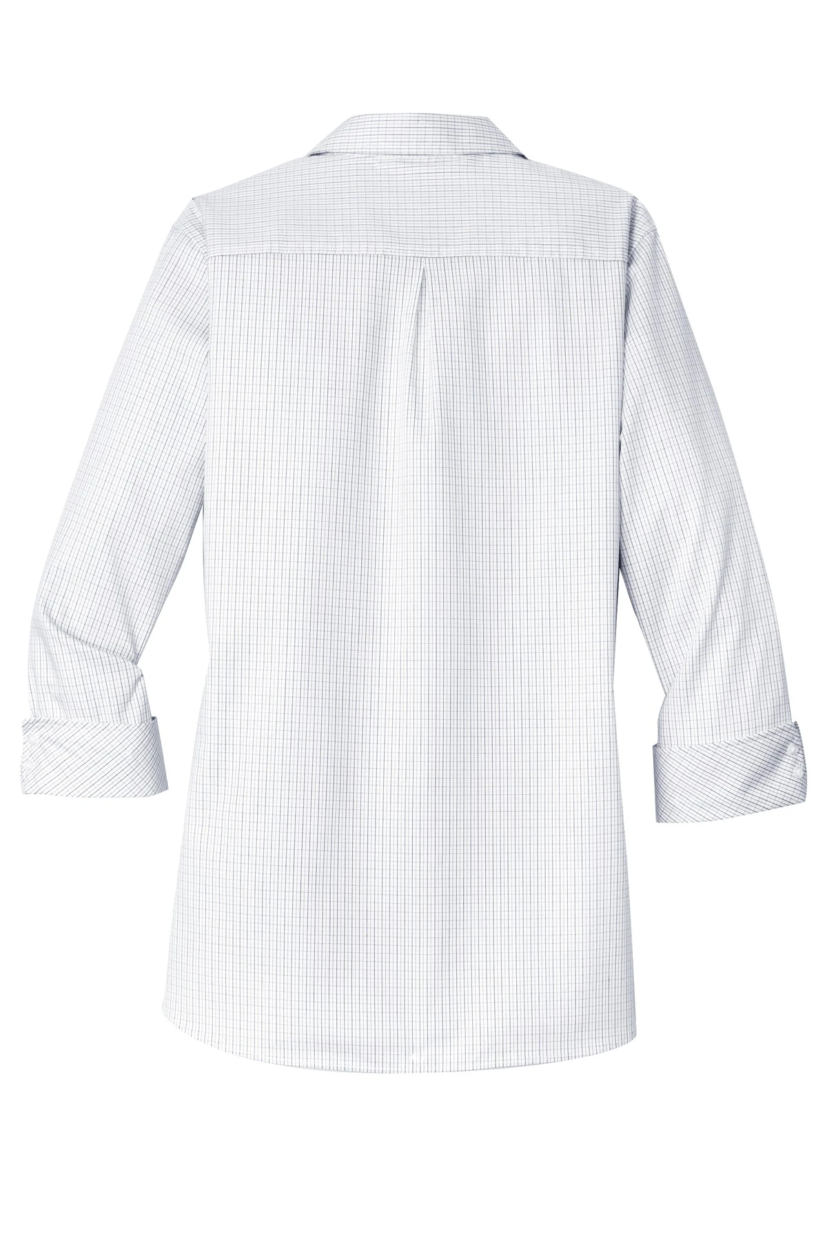 Ladies 3/4-Sleeve Micro Tattersall Easy Care Shirt 5 Ladies 3/4-Sleeve Micro Tattersall Easy Care Shirt - Image 3