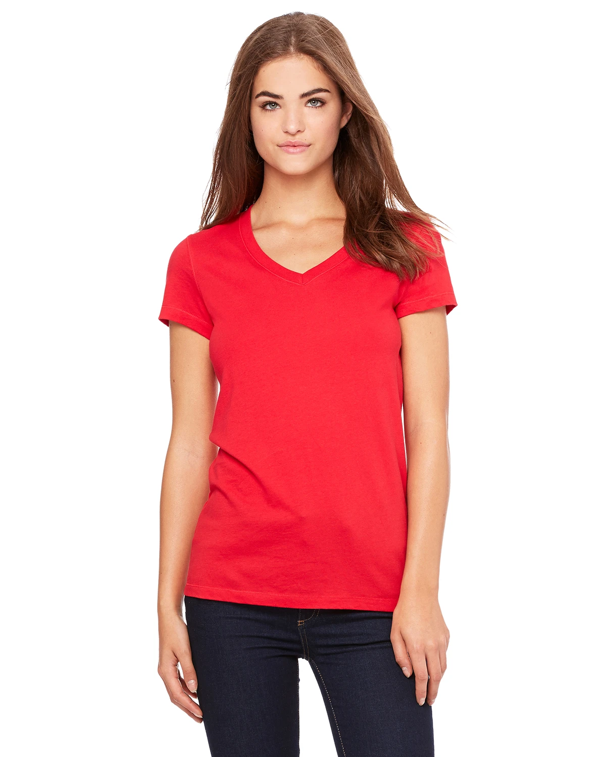 Ladies' Jersey Short-Sleeve V-Neck T-Shirt 12 Ladies' Jersey Short-Sleeve V-Neck T-Shirt - Image 10