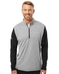 ADIDAS Unisex Heather Block Print Quarter-Zip Pullover