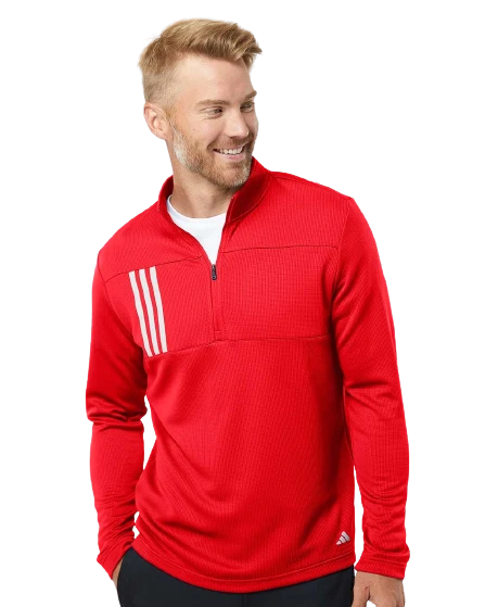 ADIDAS Adult Unisex 3-Stripes Double Knit Quarter-Zip Pullover 8 ADIDAS Adult Unisex 3-Stripes Double Knit Quarter-Zip Pullover - Image 6