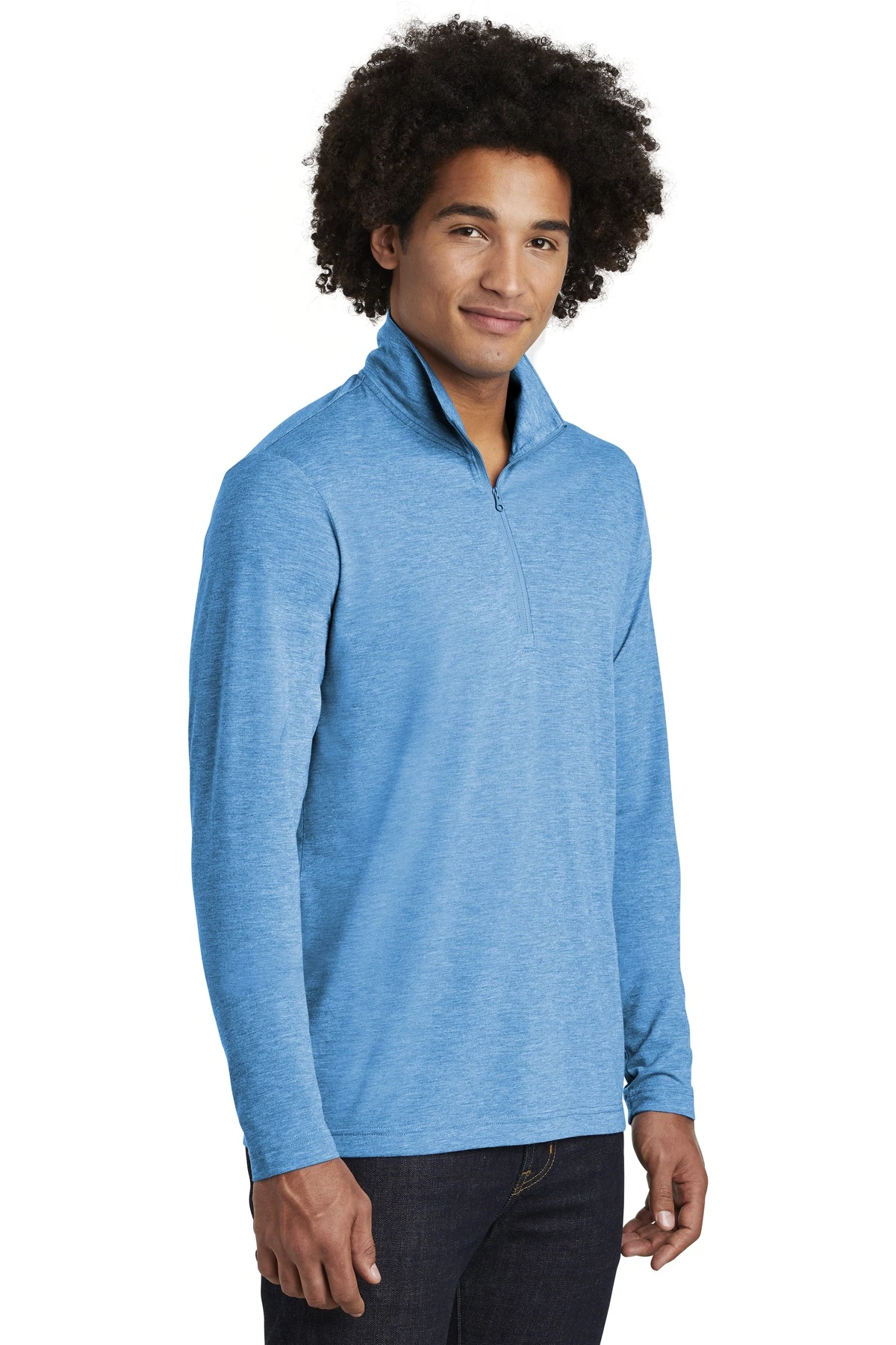 Unisex PosiCharge Tri-Blend Wicking 1/4-Zip Pullover 5 Unisex PosiCharge Tri-Blend Wicking 1/4-Zip Pullover - Image 3