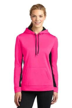 Ladies Sport-Wick Fleece Colorblock Hooded Pullover