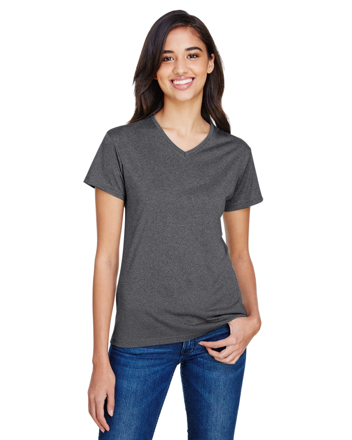 Ladies' Topflight Heather V-Neck T-Shirt 9 Ladies' Topflight Heather V-Neck T-Shirt - Image 7