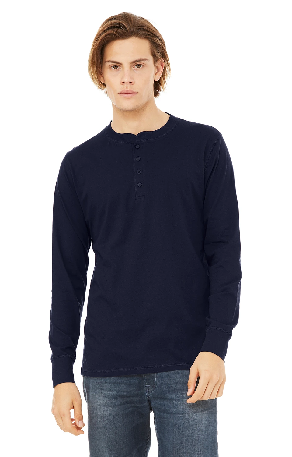 Men's Jersey Long-Sleeve Henley 3 Men's Jersey Long-Sleeve Henley
