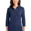Ladies 3/4-Sleeve Meridian Cotton Blend Polo 2 Ladies 3/4-Sleeve Meridian Cotton Blend Polo -Jiffyshirts Sales Store 0c943e4474cdd3