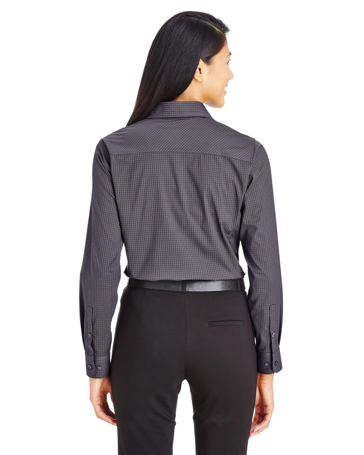 CrownLux Performance™ Ladies' Tonal Mini Check Shirt 5 CrownLux Performance™ Ladies' Tonal Mini Check Shirt - Image 3