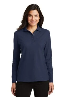 Ladies Silk Touch Long Sleeve Polo -Jiffyshirts Sales Store 0f0331d614049a