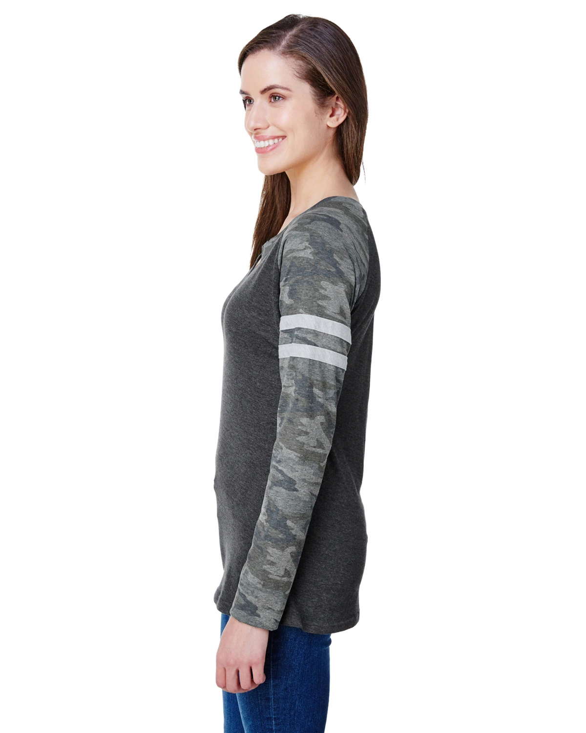 Ladies' Gameday Mash-Up Long Sleeve Fine Jersey T-Shirt 4 Ladies' Gameday Mash-Up Long Sleeve Fine Jersey T-Shirt - Image 2