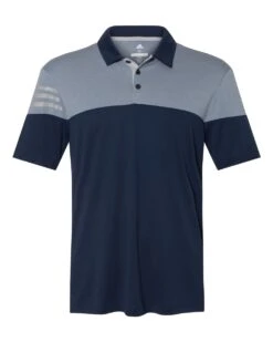 ADIDAS Men's 3-Stripes Heather Block Polo -Jiffyshirts Sales Store 102cd519d1b9f4