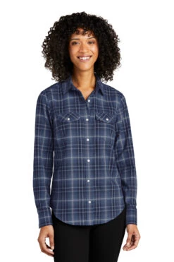 Ladies Long Sleeve Ombre Plaid Shirt -Jiffyshirts Sales Store 1031b3282ef3a6