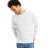 Hanes Unisex 6.1 Oz. Authentic Long Sleeve Pocket Tee -Jiffyshirts Sales Store 105002 5596 White 6
