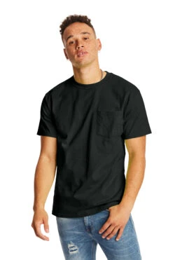Hanes Unisex 6.1 Oz. Authentic Short Sleeve Pocket Tee