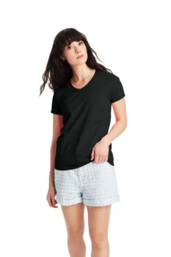 Hanes Women's Essential-T Short Sleeve V-neck
