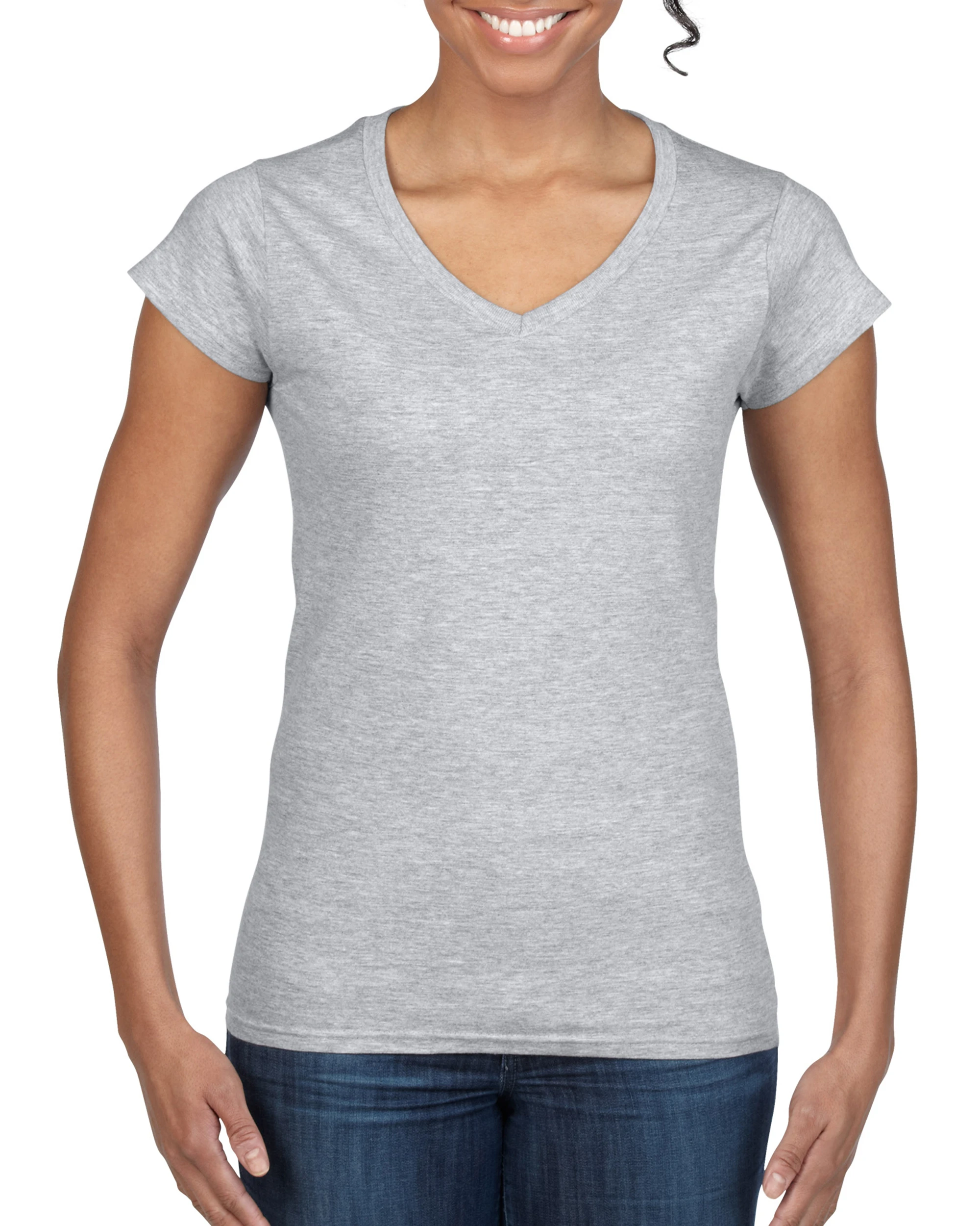 Gildan Ladies' SoftStyle® 4.5 Oz. Fitted V-Neck T-Shirt 8 Gildan Ladies' SoftStyle® 4.5 Oz. Fitted V-Neck T-Shirt - Image 6