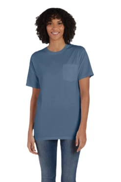 Unisex 5.5 Oz., 100% Ringspun Cotton Garment-Dyed T-Shirt With Pocket
