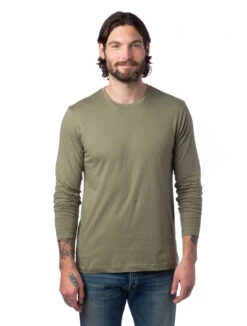 Unisex Cotton Jersey Long Sleeve Go-To Tee 18 Unisex Cotton Jersey Long Sleeve Go-To Tee -Jiffyshirts Sales Store 122358 1170C1 Military 6