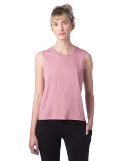 Women's Cotton Jersey Go-To Crop Muscle Tank 16 Women's Cotton Jersey Go-To Crop Muscle Tank -Jiffyshirts Sales Store 122373 1174C1 Whiskey Rose 6