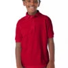 Hanes Youth Unisex 5.2 Oz., 50/50 EcoSmart® Jersey Polo Shirt 1 Hanes Youth Unisex 5.2 Oz., 50/50 EcoSmart® Jersey Polo Shirt -Jiffyshirts Sales Store 122400 054Y Deep Red 6