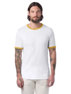 Unisex Keeper Ringer T-Shirt 19 Unisex Keeper Ringer T-Shirt -Jiffyshirts Sales Store 122951 5103BP White Maize 6