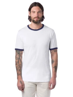 Unisex Keeper Ringer T-Shirt 18 Unisex Keeper Ringer T-Shirt -Jiffyshirts Sales Store 122951 5103BP White Navy 6
