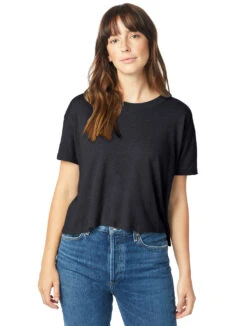 Ladies' Headliner Cropped T-Shirt 18 Ladies' Headliner Cropped T-Shirt -Jiffyshirts Sales Store 122954 5114BP Black 6
