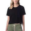 Women's Cotton Jersey Go-To Headliner Crop Tee 2 Women's Cotton Jersey Go-To Headliner Crop Tee -Jiffyshirts Sales Store 122959 5114C1 Black 6