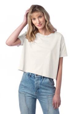Women's Cotton Jersey Go-To Headliner Crop Tee 16 Women's Cotton Jersey Go-To Headliner Crop Tee -Jiffyshirts Sales Store 122961 5114C1 Natural 6