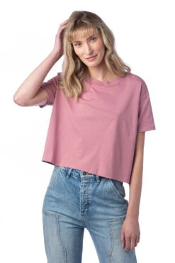 Women's Cotton Jersey Go-To Headliner Crop Tee 17 Women's Cotton Jersey Go-To Headliner Crop Tee -Jiffyshirts Sales Store 122961 5114C1 Whiskey Rose 6