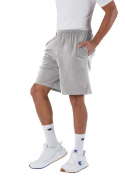 Champion Cotton Jersey 9" Shorts With Pockets -Jiffyshirts Sales Store 123769 8180 Oxford Gray 9