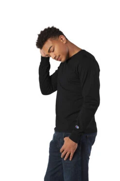 Champion Unisex Garment Dyed Long Sleeve T-Shirt 14 Champion Unisex Garment Dyed Long Sleeve T-Shirt -Jiffyshirts Sales Store 123779 CD200 Black 9
