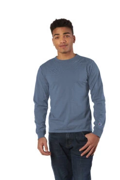 Champion Unisex Garment Dyed Long Sleeve T-Shirt 19 Champion Unisex Garment Dyed Long Sleeve T-Shirt -Jiffyshirts Sales Store 123779 CD200 Saltwater 6