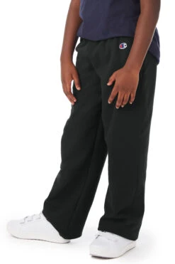 Champion Youth Unisex 9 Oz. Double Dry Eco® Open-Bottom Fleece Pant 11 Champion Youth Unisex 9 Oz. Double Dry Eco® Open-Bottom Fleece Pant -Jiffyshirts Sales Store 123827 P890 Black 9