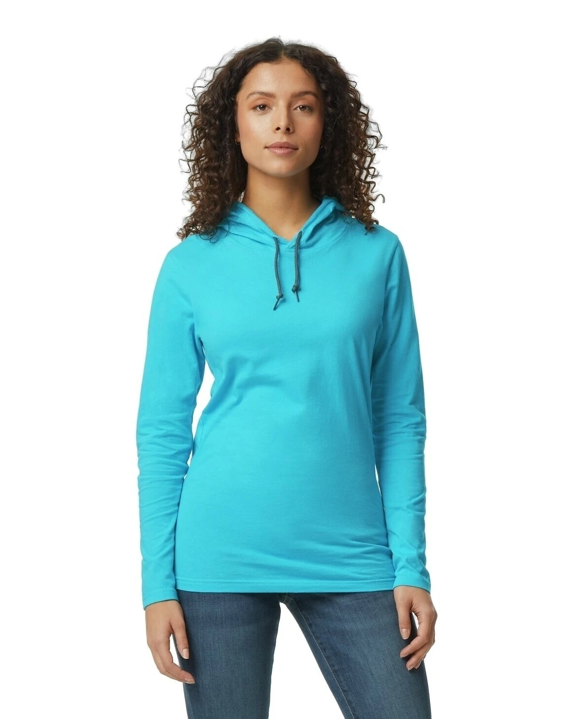 Anvil Adult Lightweight Long-Sleeve Hooded T-Shirt 9 Anvil Adult Lightweight Long-Sleeve Hooded T-Shirt - Image 7