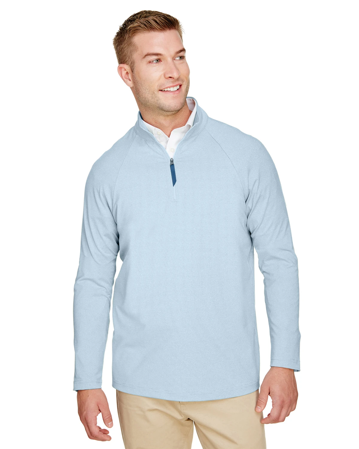 CrownLux Performance™ Men's Clubhouse Micro-Stripe Quarter-Zip 10 CrownLux Performance™ Men's Clubhouse Micro-Stripe Quarter-Zip - Image 8