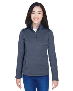Ladies' Newbury Mélange Fleece Quarter-Zip -Jiffyshirts Sales Store 12ddb745656c82