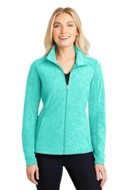 Ladies Heather Microfleece Full-Zip Jacket -Jiffyshirts Sales Store 14284396e8ab33