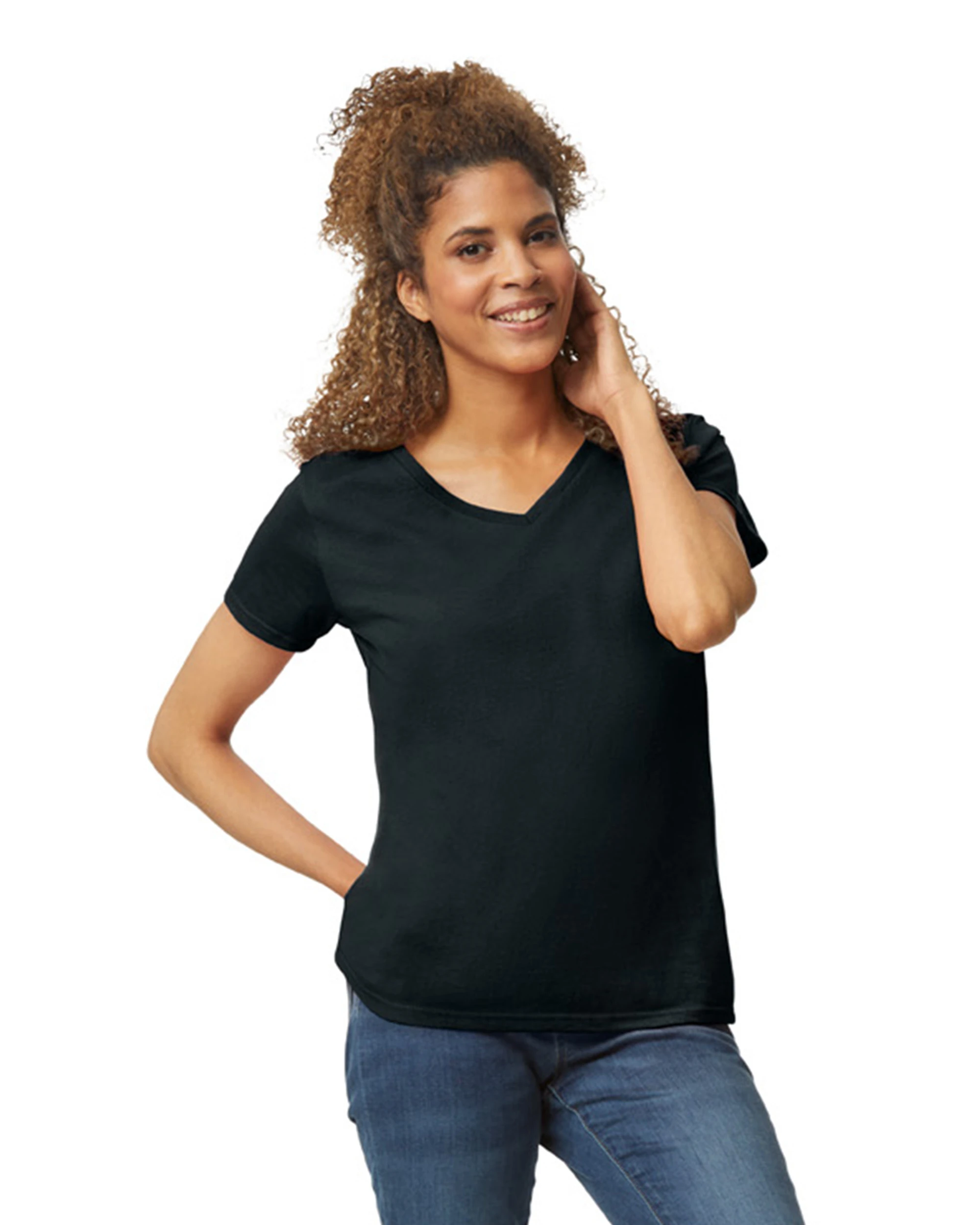 Gildan Ladies' Heavy Cotton™ 5.3 Oz. V-Neck T-Shirt 3 Gildan Ladies' Heavy Cotton™ 5.3 Oz. V-Neck T-Shirt