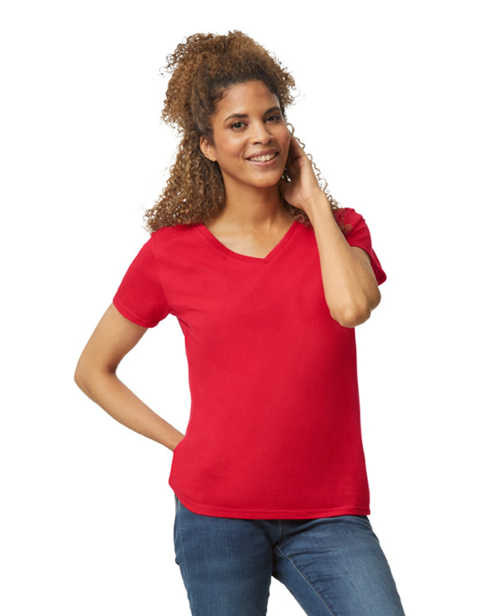 Gildan Ladies' Heavy Cotton™ 5.3 Oz. V-Neck T-Shirt 14 Gildan Ladies' Heavy Cotton™ 5.3 Oz. V-Neck T-Shirt - Image 12