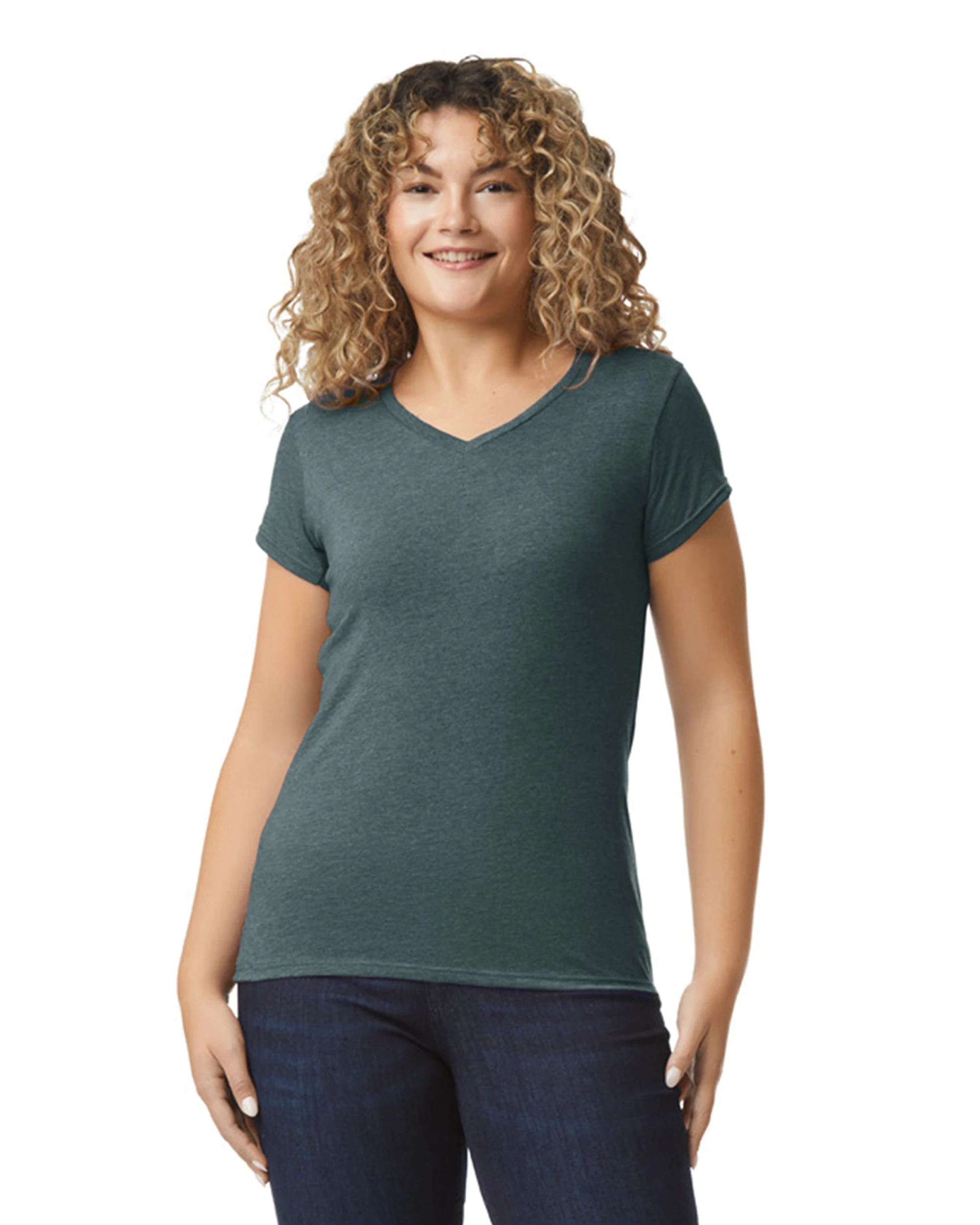 Gildan Ladies' SoftStyle® 4.5 Oz. Fitted V-Neck T-Shirt 9 Gildan Ladies' SoftStyle® 4.5 Oz. Fitted V-Neck T-Shirt - Image 7