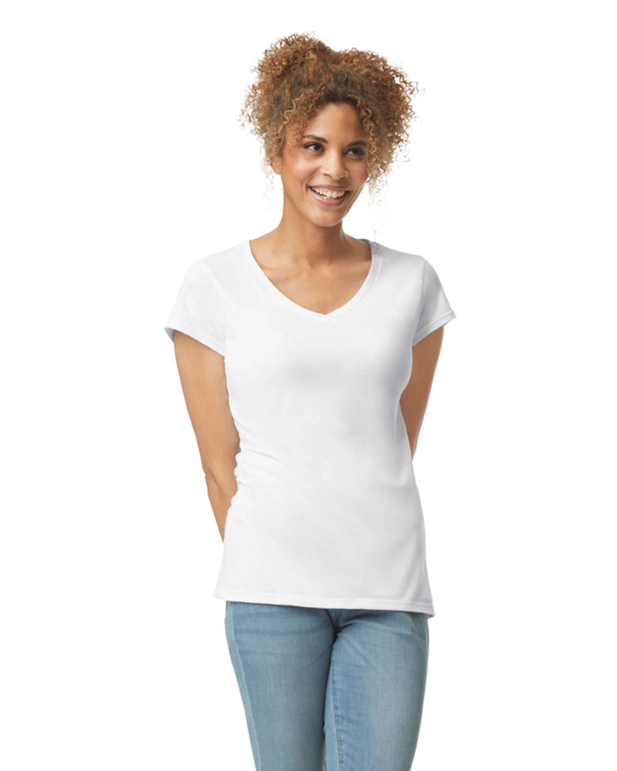 Gildan Ladies' SoftStyle® 4.5 Oz. Fitted V-Neck T-Shirt 7 Gildan Ladies' SoftStyle® 4.5 Oz. Fitted V-Neck T-Shirt - Image 5