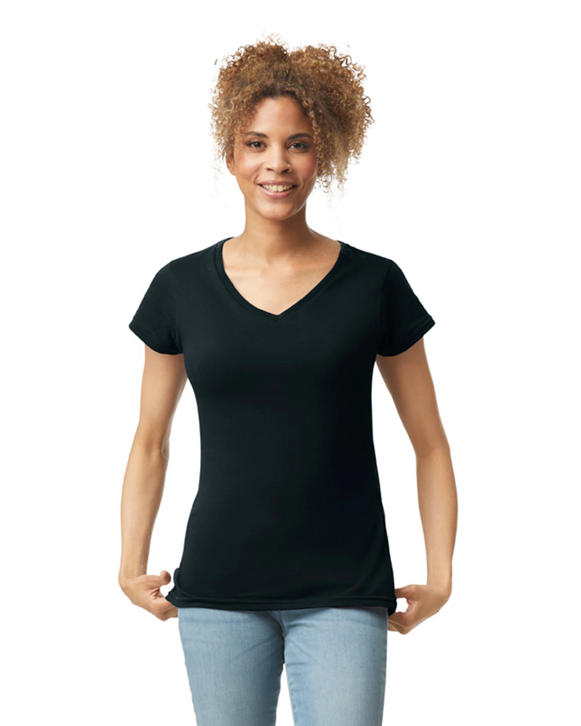 Gildan Ladies' SoftStyle® 4.5 Oz. Fitted V-Neck T-Shirt 3 Gildan Ladies' SoftStyle® 4.5 Oz. Fitted V-Neck T-Shirt
