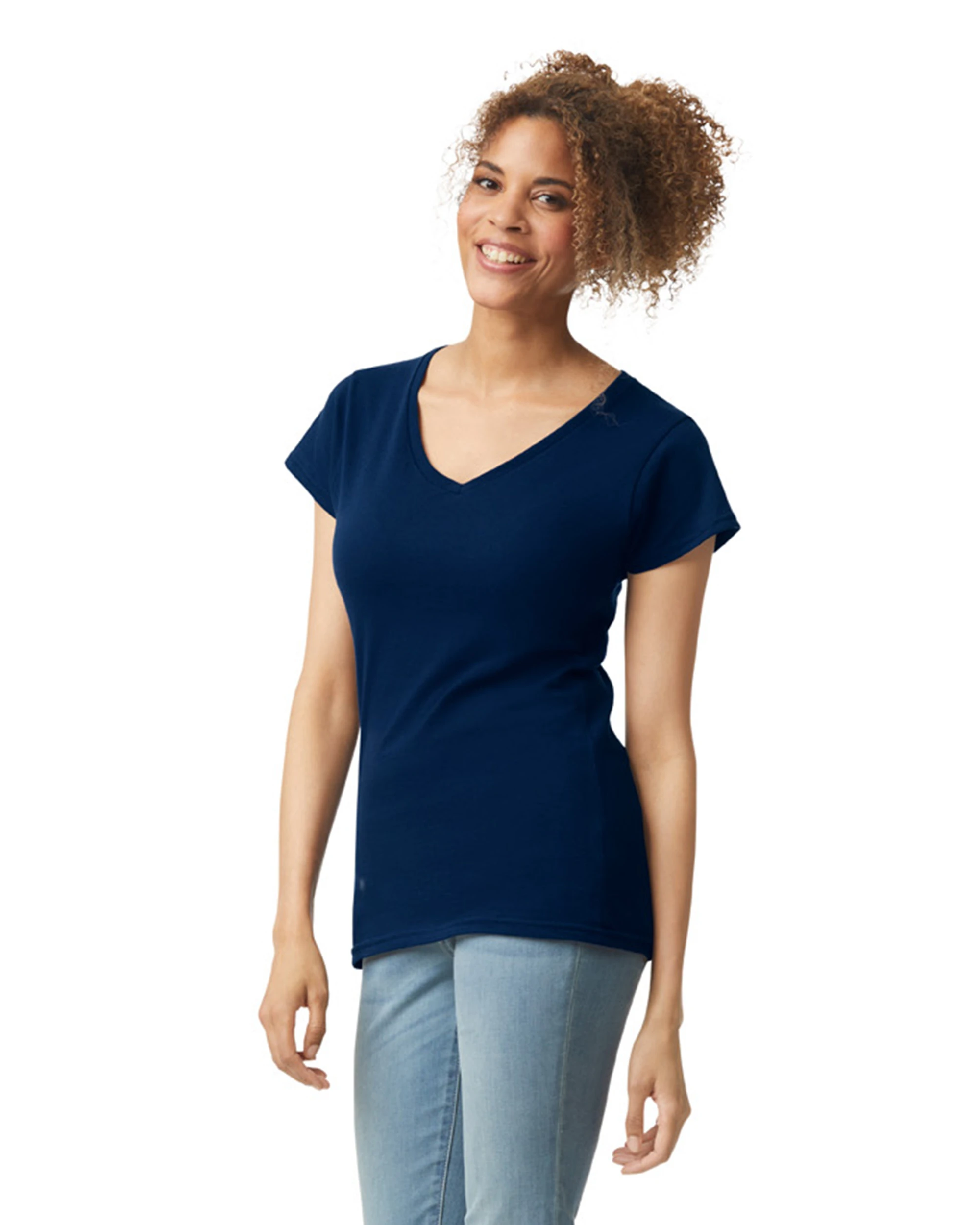 Gildan Ladies' SoftStyle® 4.5 Oz. Fitted V-Neck T-Shirt 13 Gildan Ladies' SoftStyle® 4.5 Oz. Fitted V-Neck T-Shirt - Image 11