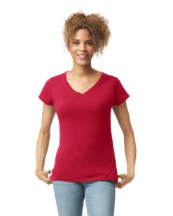 Gildan Ladies' SoftStyle® 4.5 Oz. Fitted V-Neck T-Shirt 23 Gildan Ladies' SoftStyle® 4.5 Oz. Fitted V-Neck T-Shirt -Jiffyshirts Sales Store 143145 64V00L 187C 194 G2023 SD F 19268