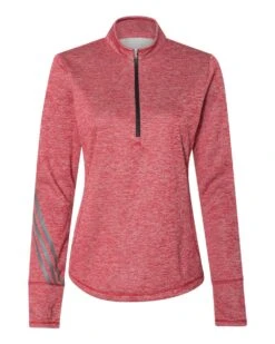 ADIDAS Ladies' 3-Stripes Heather Quarter-Zip 15 ADIDAS Ladies' 3-Stripes Heather Quarter-Zip -Jiffyshirts Sales Store 14f03122b8757f